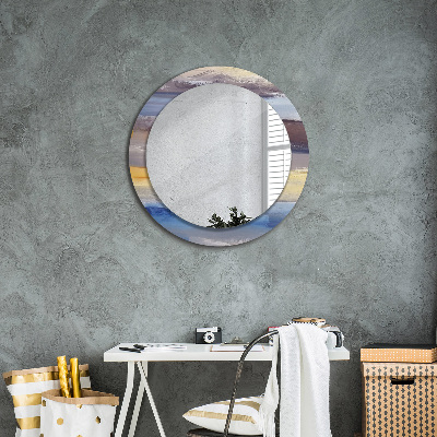 Miroir rond avec décoration Peinture abstraite