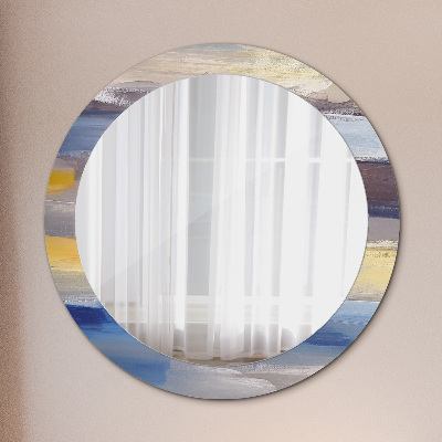 Miroir rond avec décoration Peinture abstraite