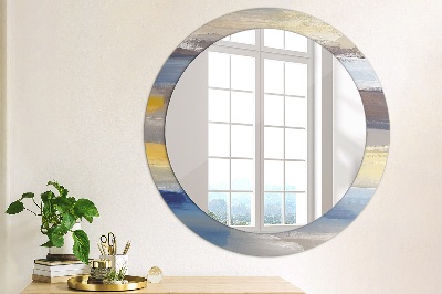 Miroir rond avec décoration Peinture abstraite