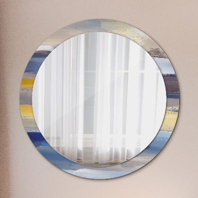 Miroir rond avec décoration Peinture abstraite
