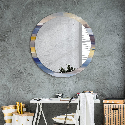 Miroir rond avec décoration Peinture abstraite