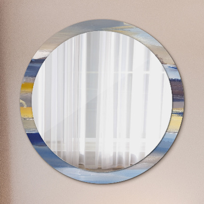 Miroir rond avec décoration Peinture abstraite