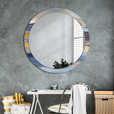 Miroir rond avec décoration Peinture abstraite