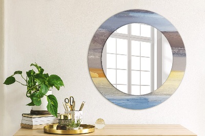 Miroir rond avec décoration Peinture abstraite