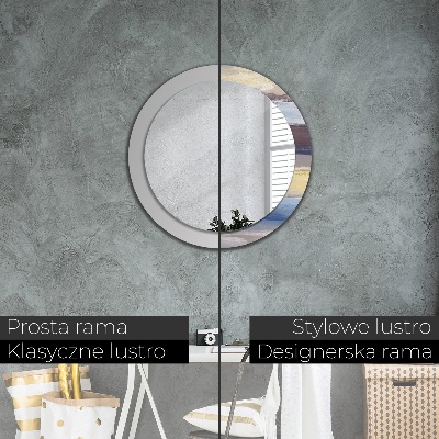 Miroir rond avec décoration Peinture abstraite