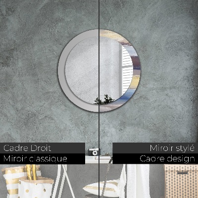 Miroir rond avec décoration Peinture abstraite