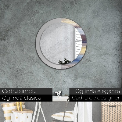 Miroir rond avec décoration Peinture abstraite
