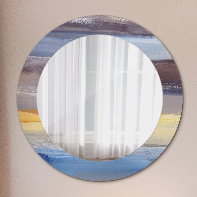 Miroir rond avec décoration Peinture abstraite