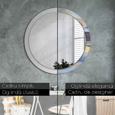 Miroir rond avec décoration Peinture abstraite