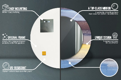 Miroir rond avec décoration Peinture abstraite