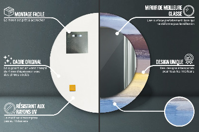 Miroir rond avec décoration Peinture abstraite