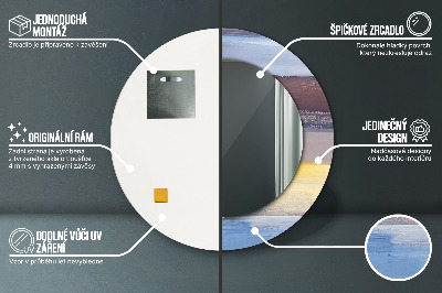 Miroir rond avec décoration Peinture abstraite