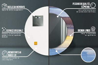 Miroir rond avec décoration Peinture abstraite