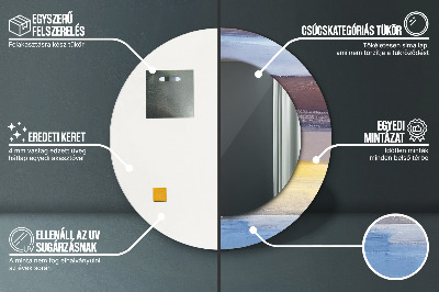 Miroir rond avec décoration Peinture abstraite