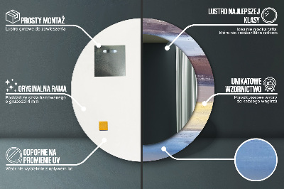 Miroir rond avec décoration Peinture abstraite