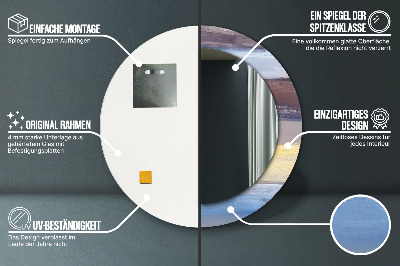 Miroir rond avec décoration Peinture abstraite