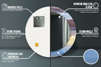 Miroir rond avec décoration Peinture abstraite