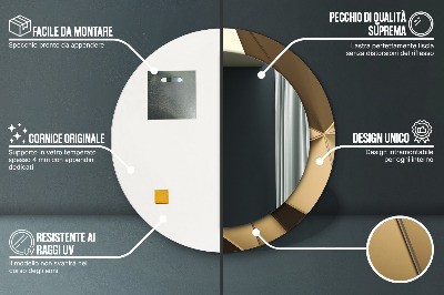 Miroir rond imprimé Abstraction moderne