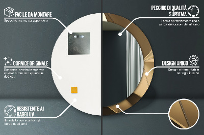 Miroir rond imprimé Abstraction moderne