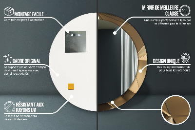 Miroir rond imprimé Abstraction moderne