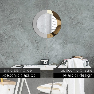 Miroir rond imprimé Abstraction moderne
