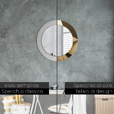 Miroir rond imprimé Abstraction moderne