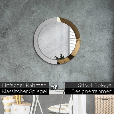 Miroir rond imprimé Abstraction moderne