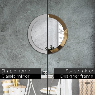 Miroir rond imprimé Abstraction moderne