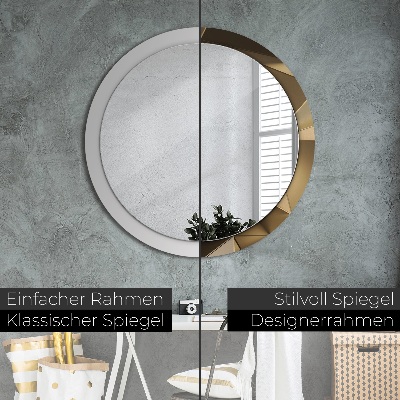Miroir rond imprimé Abstraction moderne