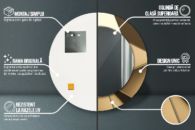Miroir rond imprimé Abstraction moderne