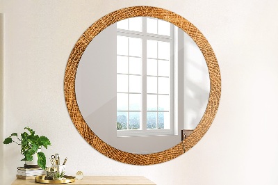 Miroir rond imprimé Bois de chêne