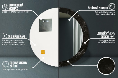 Miroir rond avec décoration Pierre de marbre