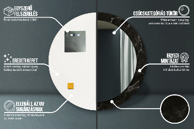 Miroir rond avec décoration Pierre de marbre