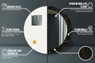 Miroir rond avec décoration Pierre de marbre