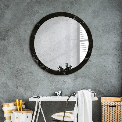 Miroir rond avec décoration Pierre de marbre