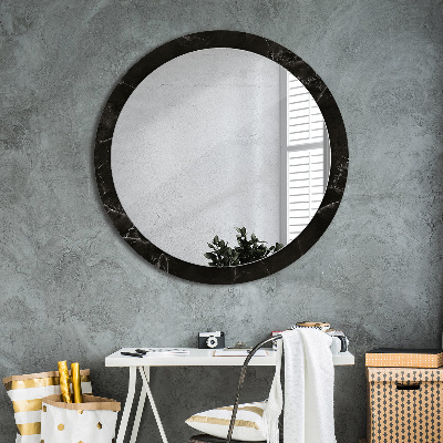 Miroir rond avec décoration Pierre de marbre