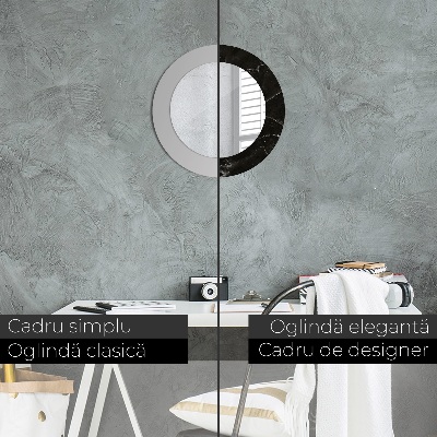 Miroir rond avec décoration Pierre de marbre