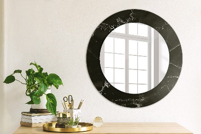 Miroir rond avec décoration Pierre de marbre
