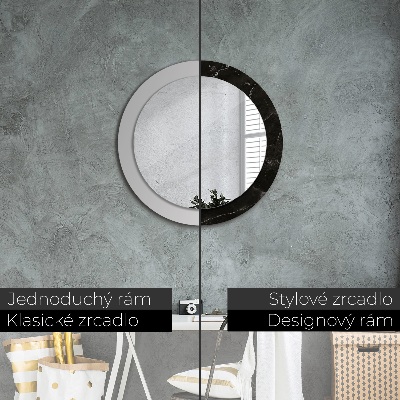 Miroir rond avec décoration Pierre de marbre