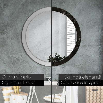 Miroir rond avec décoration Pierre de marbre