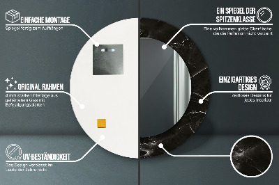 Miroir rond avec décoration Pierre de marbre
