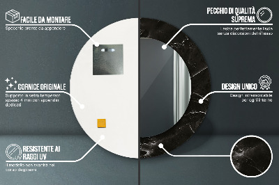 Miroir rond avec décoration Pierre de marbre