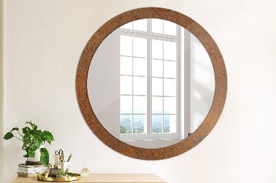 Miroir rond imprimé Métal rouillé