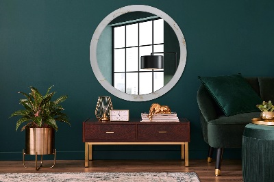 Miroir rond avec décoration Marbre en or blanc