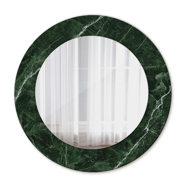 Miroir rond imprimé Marbre vert