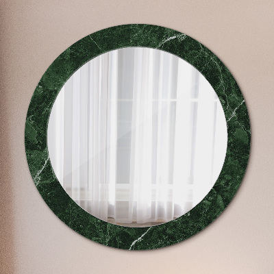 Miroir rond imprimé Marbre vert