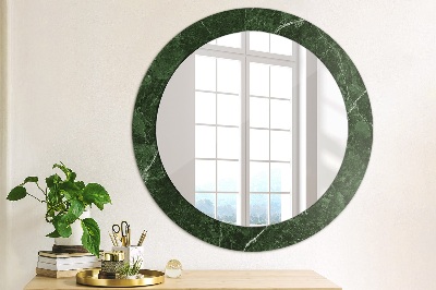 Miroir rond imprimé Marbre vert
