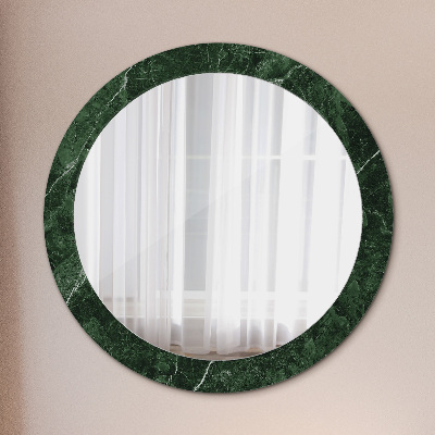Miroir rond imprimé Marbre vert