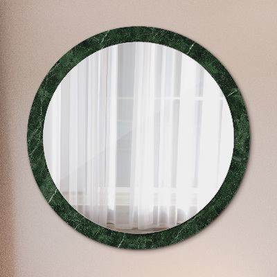 Miroir rond imprimé Marbre vert
