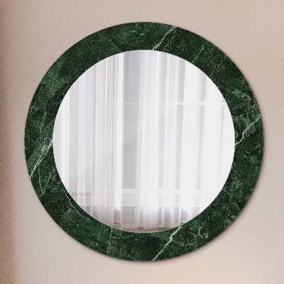 Miroir rond imprimé Marbre vert